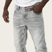 Slim Crystal Effect Washed Jeans - Heaven Grey