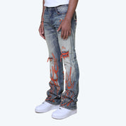 Lazy Stacked Thrills Jeans - Imperial Blue