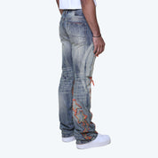 Lazy Stacked Thrills Jeans - Imperial Blue