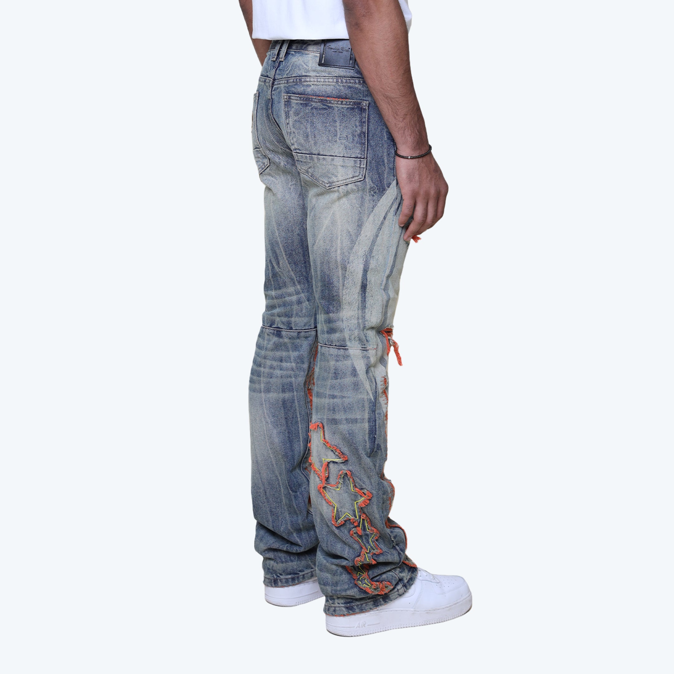 Lazy Stacked Thrills Jeans - Imperial Blue