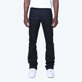 Stacked Vintage Wash Plain Jeans - Jet Black