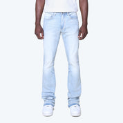 Stacked Vintage Wash Plain Jeans - Santorini Blue