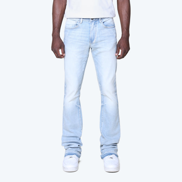 Stacked Vintage Wash Plain Jeans - Santorini Blue