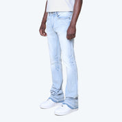 Stacked Vintage Wash Plain Jeans - Santorini Blue