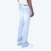 Stacked Vintage Wash Plain Jeans - Santorini Blue
