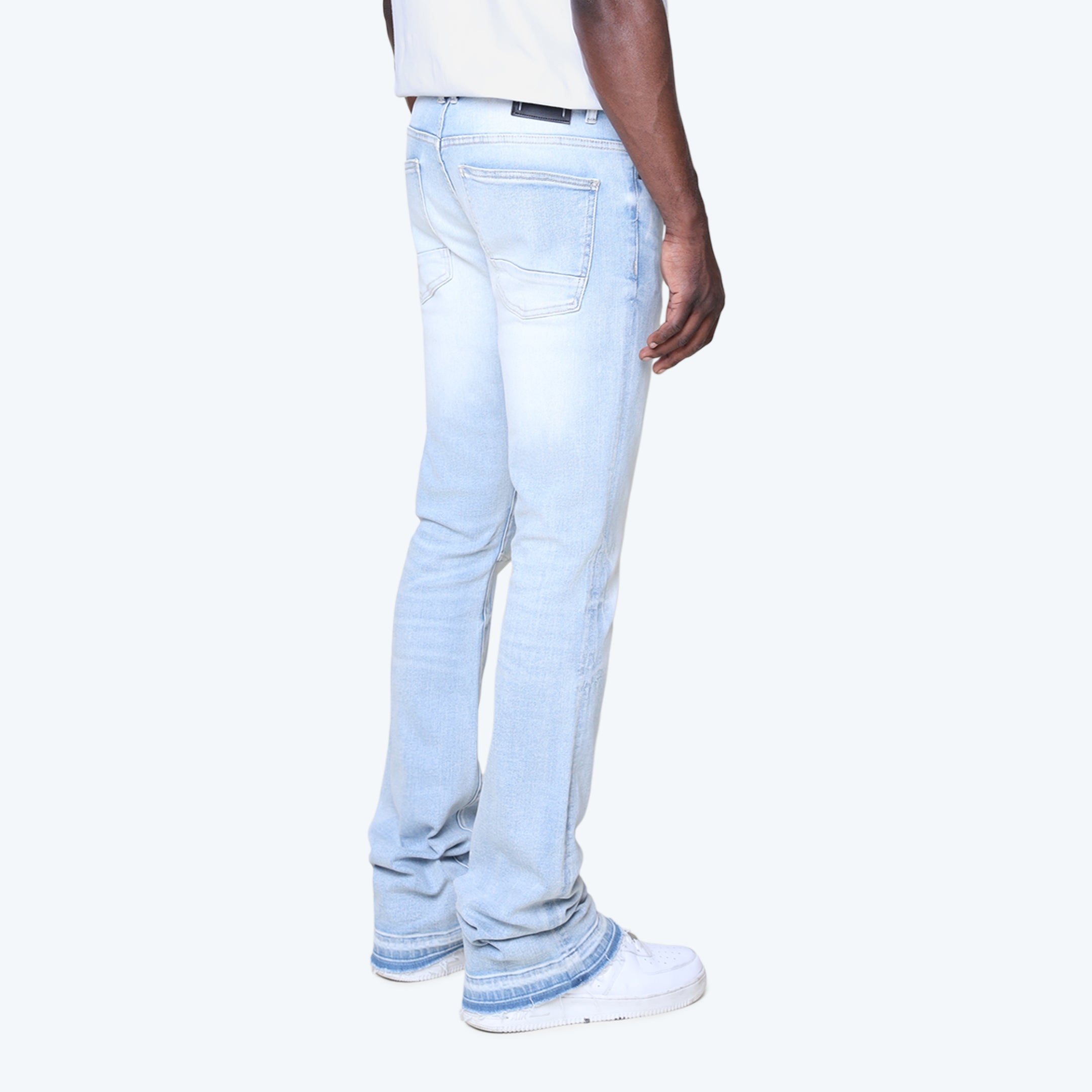 Stacked Vintage Wash Plain Jeans - Santorini Blue