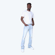 Stacked Vintage Wash Plain Jeans - Santorini Blue