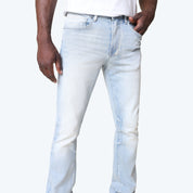 Stacked Vintage Wash Plain Jeans - Santorini Blue