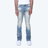 Stacked Rhinestone Jeans - Owens Blue