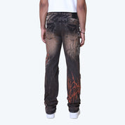Long Straight Ascended Jeans - Cherry Wood