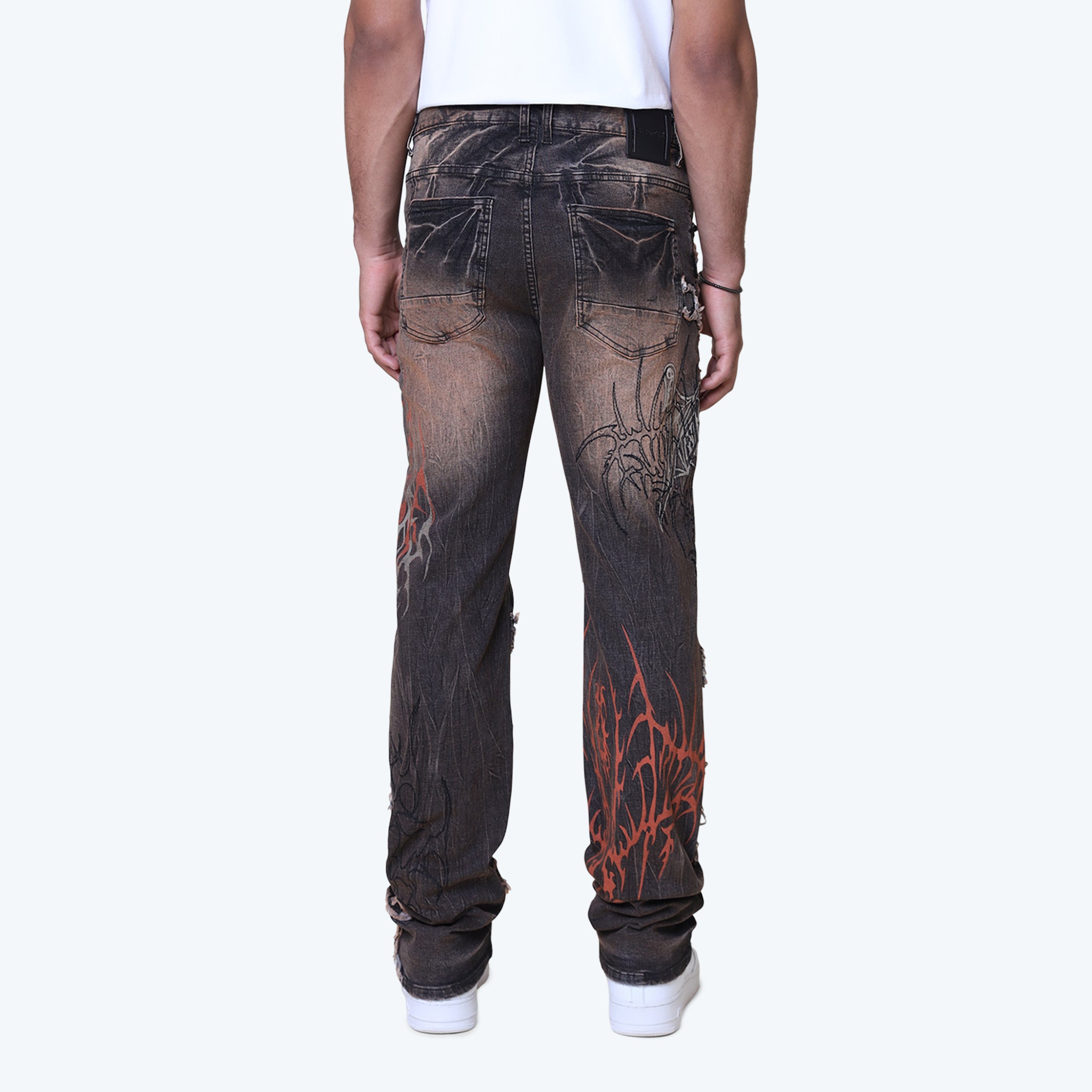 Long Straight Ascended Jeans - Cherry Wood