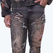 Long Straight Ascended Jeans - Cherry Wood