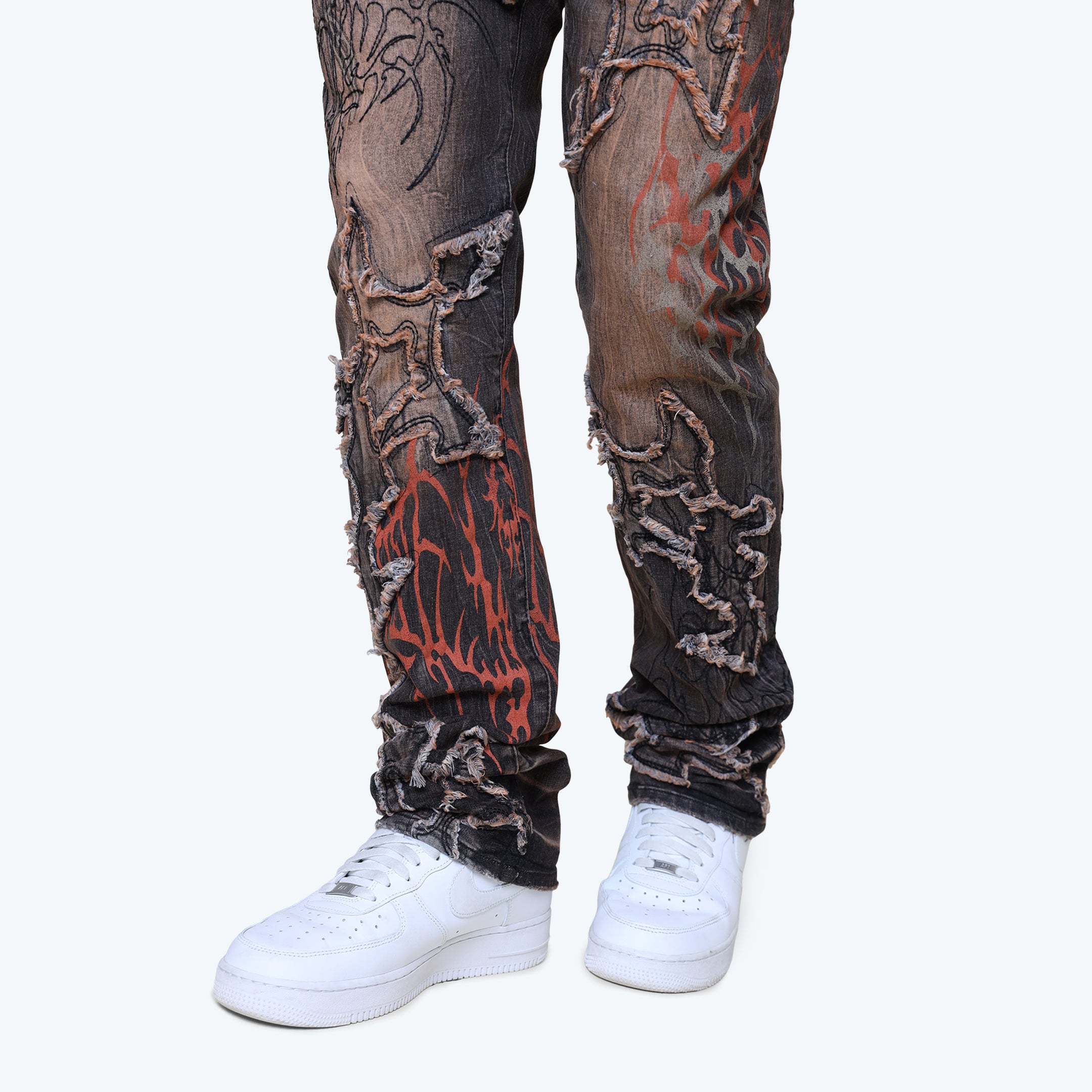 Long Straight Ascended Jeans - Cherry Wood