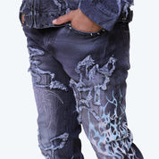 Long Straight Ascended Jeans - Paisley Black