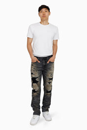 Heavy Rip & Repaired Jeans - Ascent Black