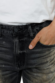 Heavy Rip & Repaired Jeans - Ascent Black