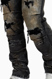 Heavy Rip & Repaired Jeans - Ascent Black