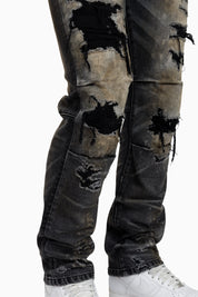 Heavy Rip & Repaired Jeans - Ascent Black