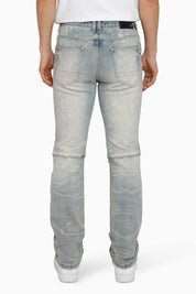Heavy Rip & Repaired Jeans - Bergamo Blue