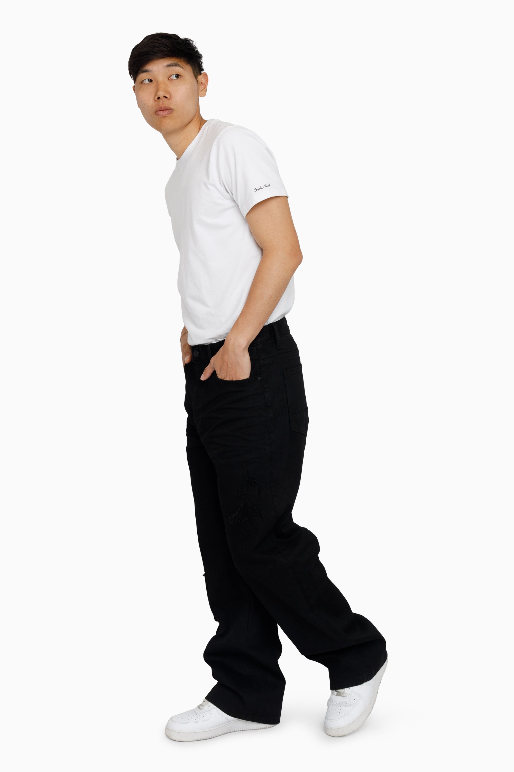 Vintage Washed Jeans - Pit Black