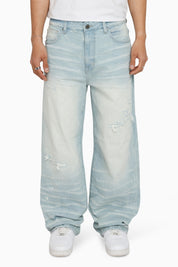 Vintage Washed Jeans - Speckle Blue