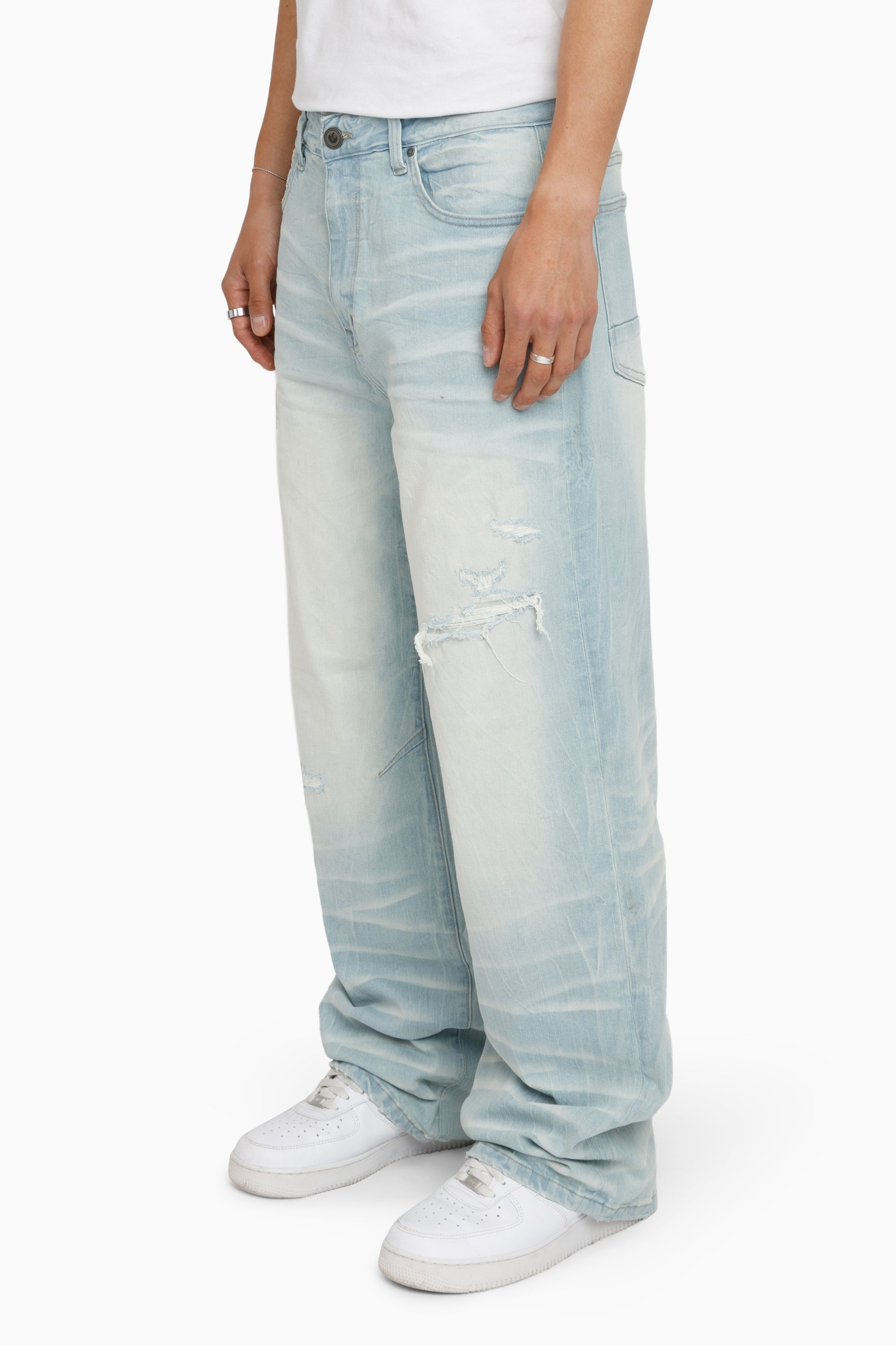 Vintage Washed Jeans - Speckle Blue