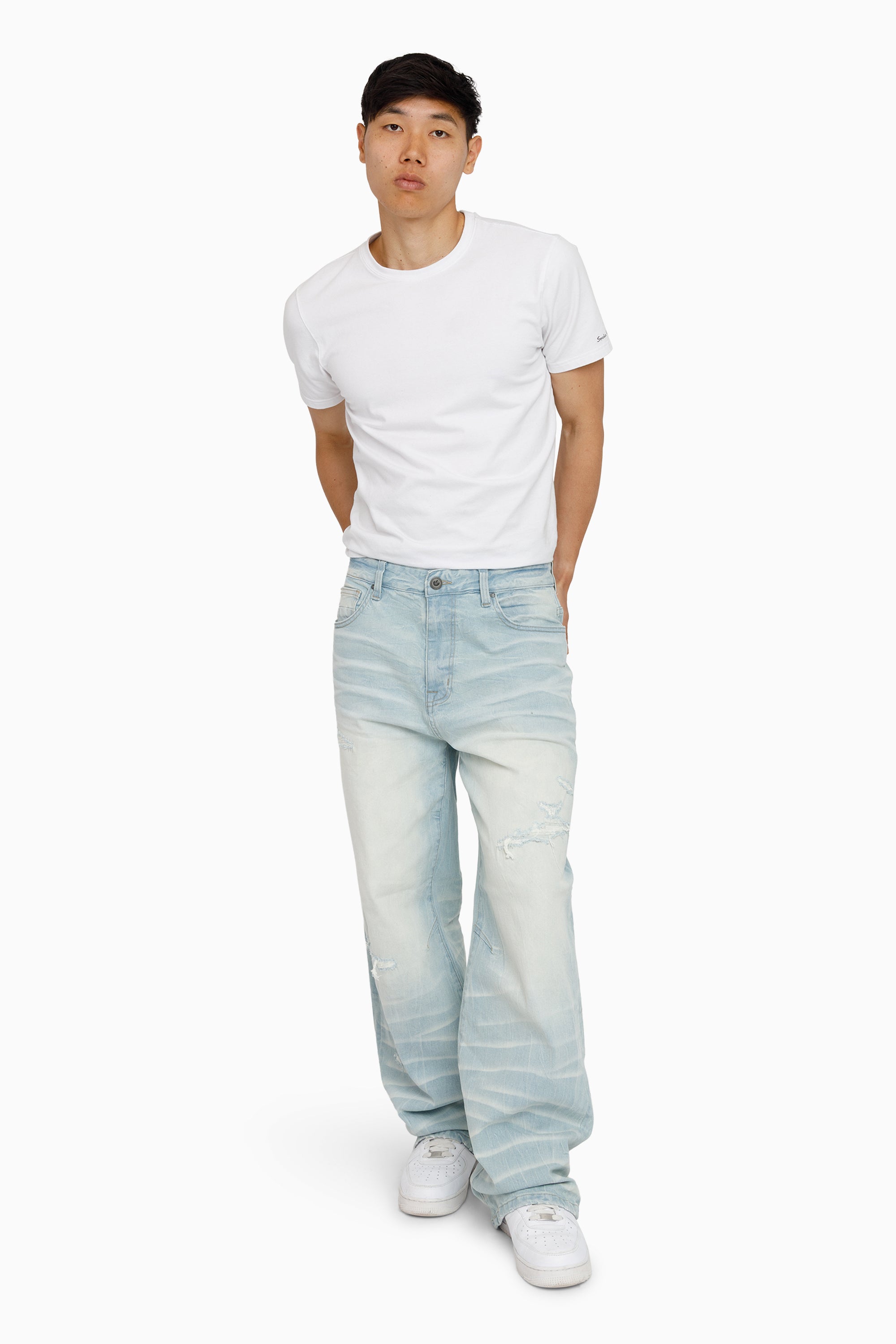 Vintage Washed Jeans - Speckle Blue