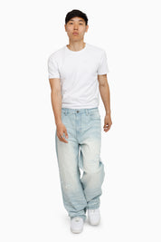 Vintage Washed Jeans - Speckle Blue