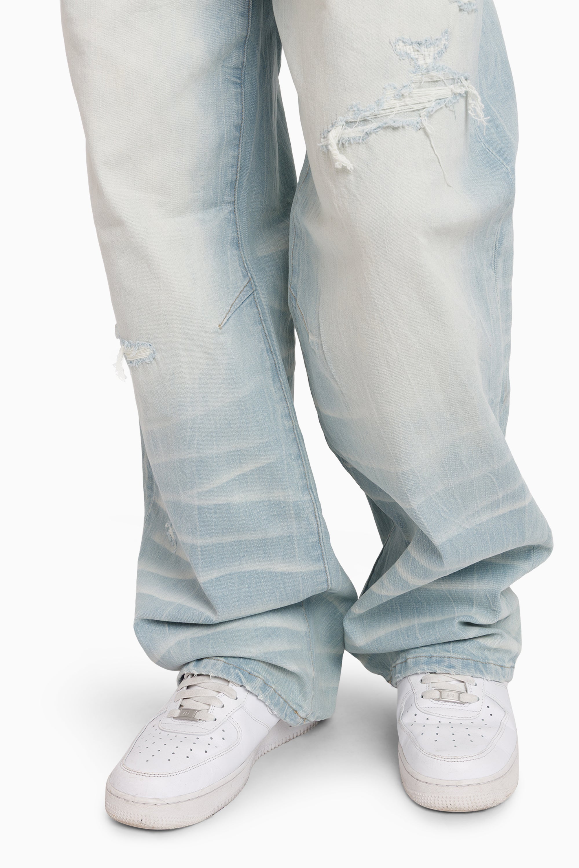 Vintage Washed Jeans - Speckle Blue