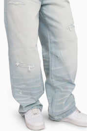 Vintage Washed Jeans - Speckle Blue