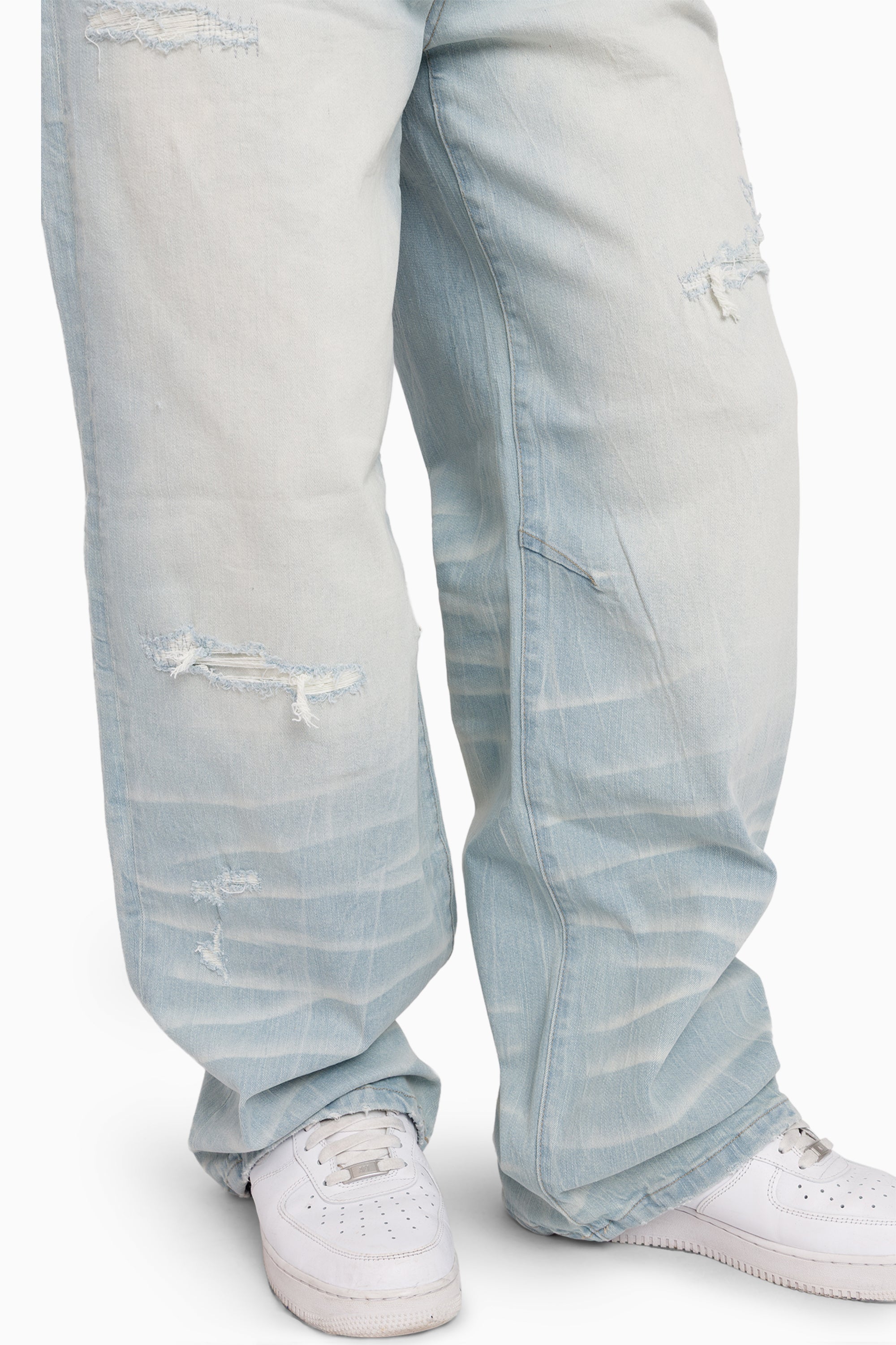 Vintage Washed Jeans - Speckle Blue