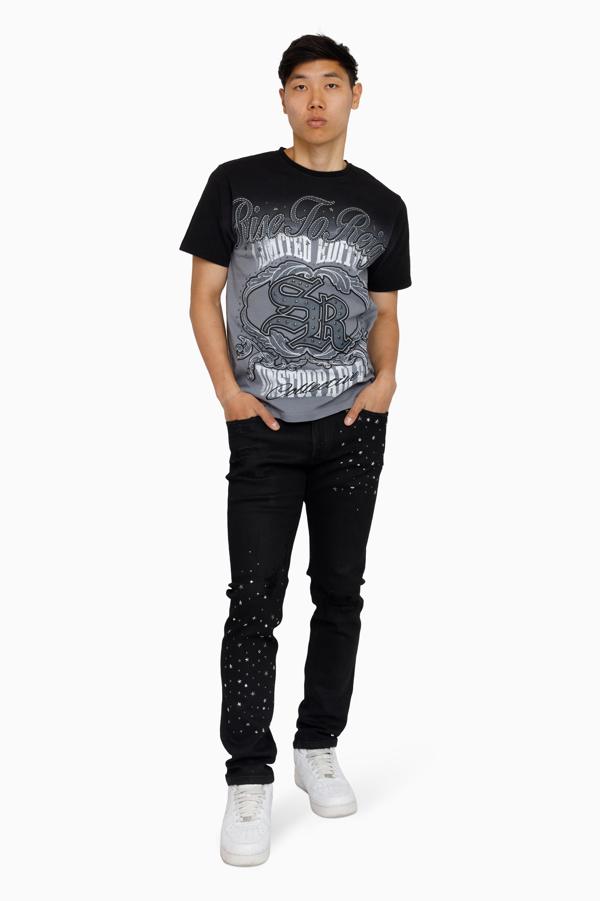 Rise To Reign Jeans - Glow Black