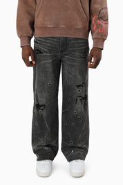 Metal Grommet Jeans - Argon Black