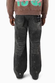 Metal Grommet Jeans - Argon Black