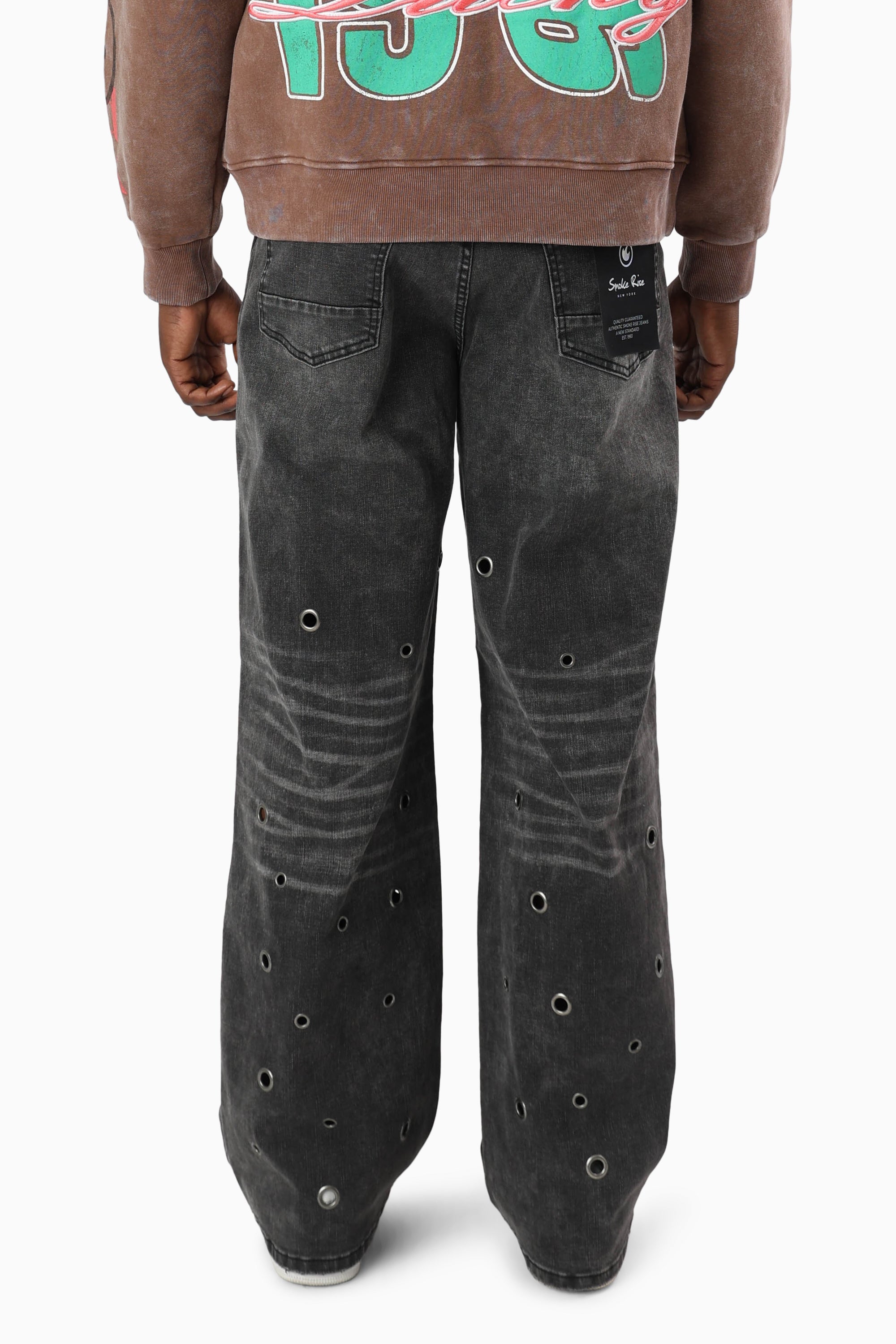 Metal Grommet Jeans - Argon Black