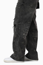 Metal Grommet Jeans - Argon Black