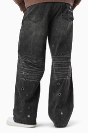 Metal Grommet Jeans - Argon Black