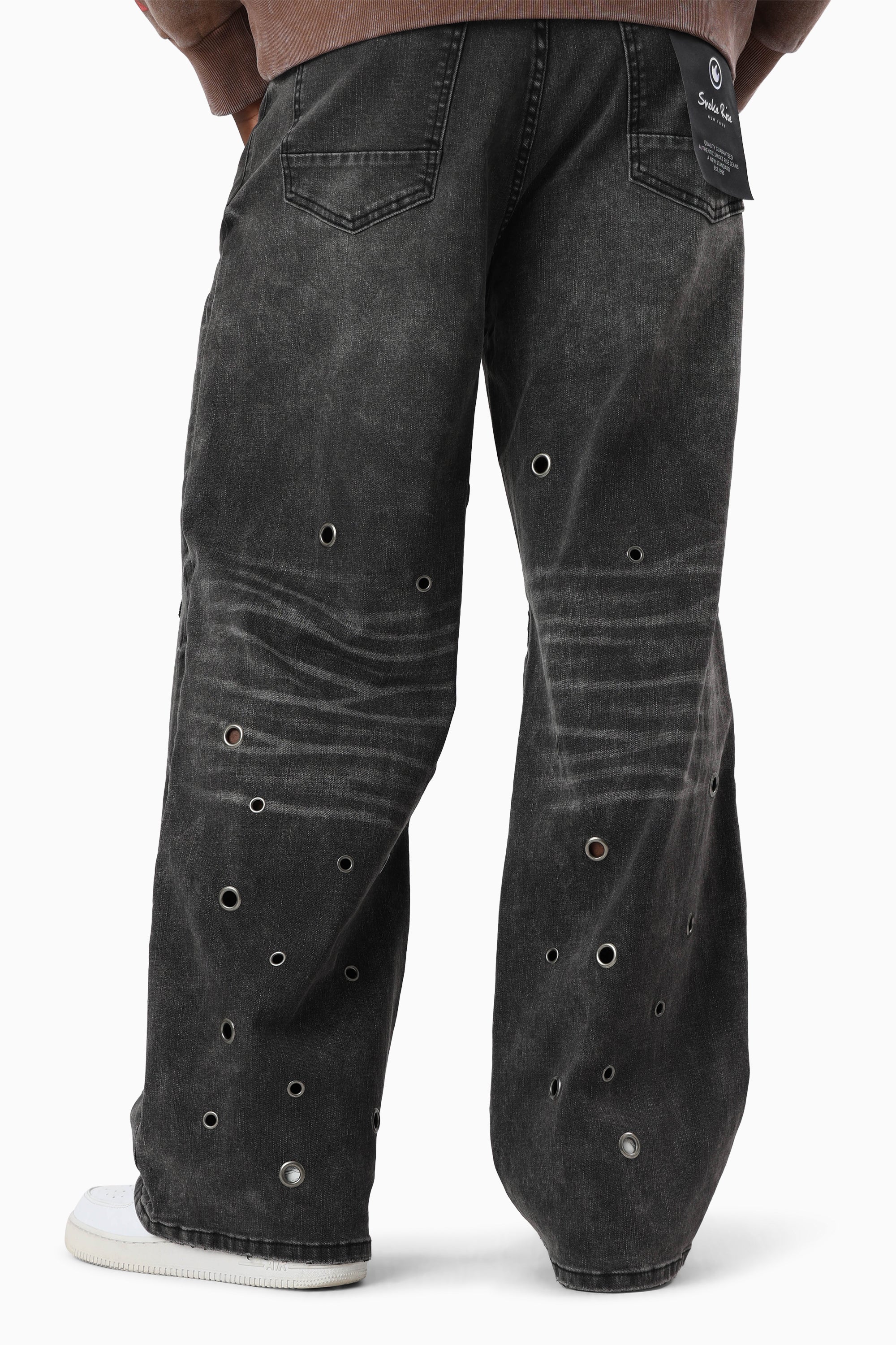 Metal Grommet Jeans - Argon Black