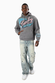 Metal Grommet Jeans - Livo Blue