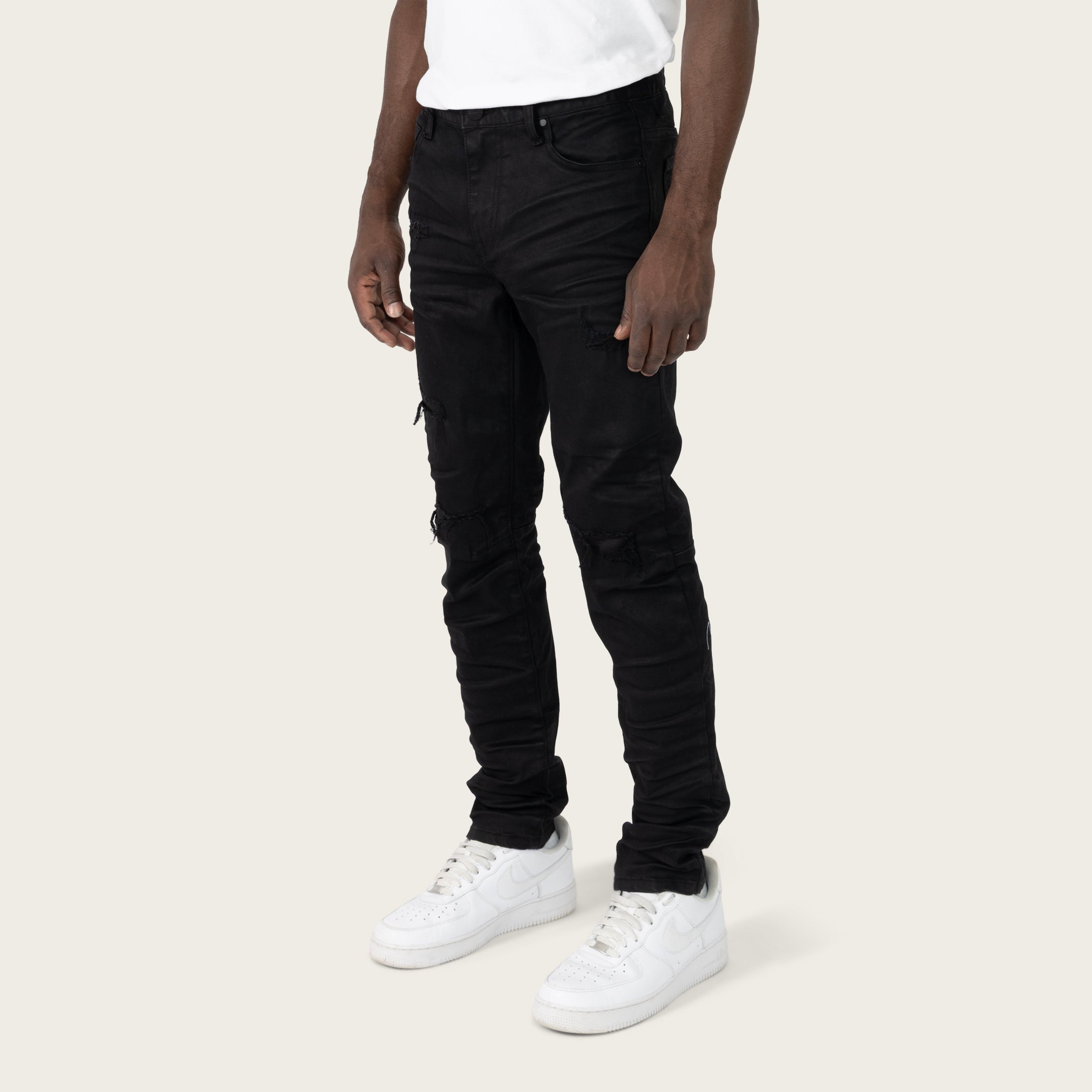 Slim Authentic Washed Jeans - Jet Black