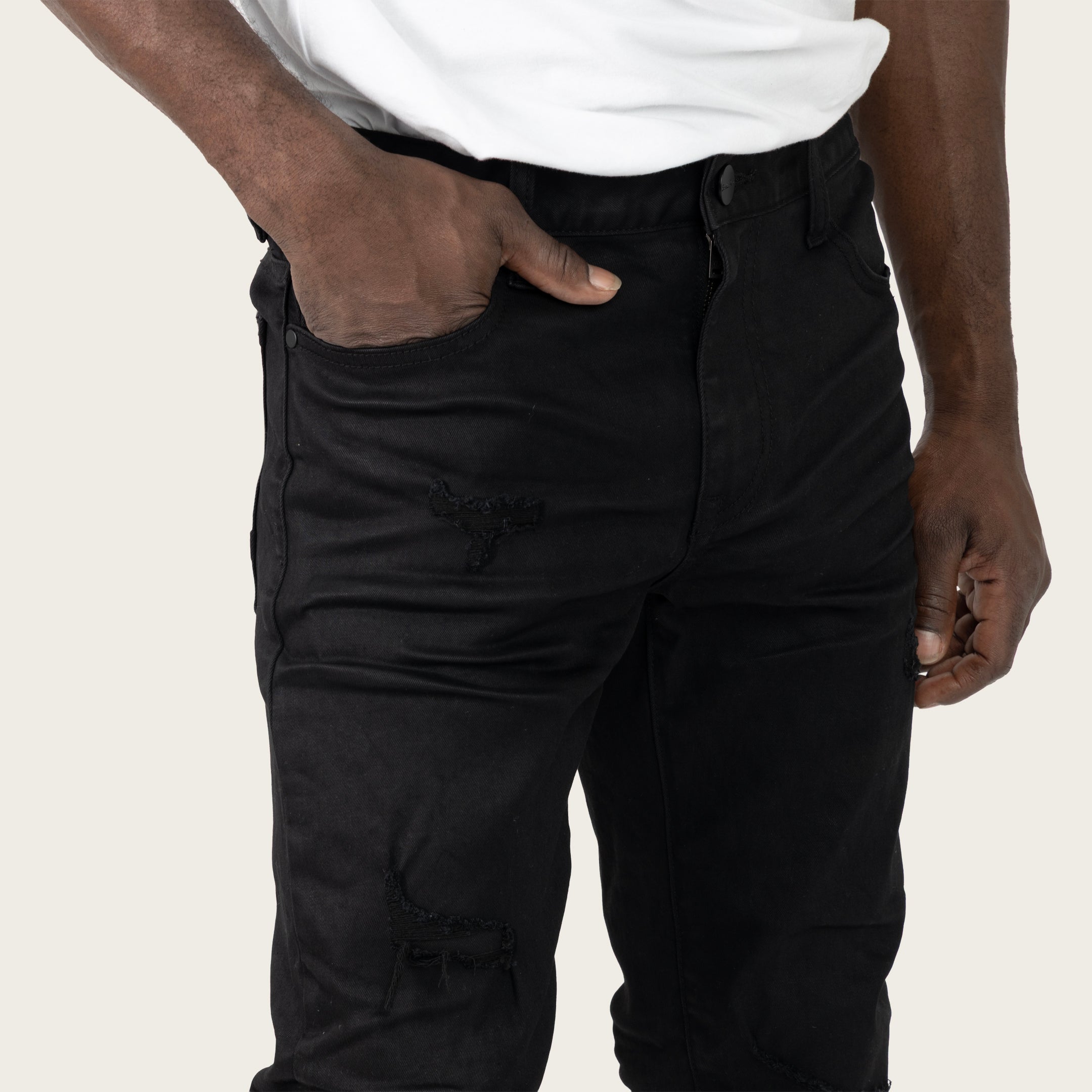 Slim Authentic Washed Jeans - Jet Black