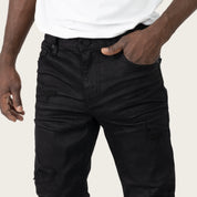 Slim Authentic Washed Jeans - Jet Black