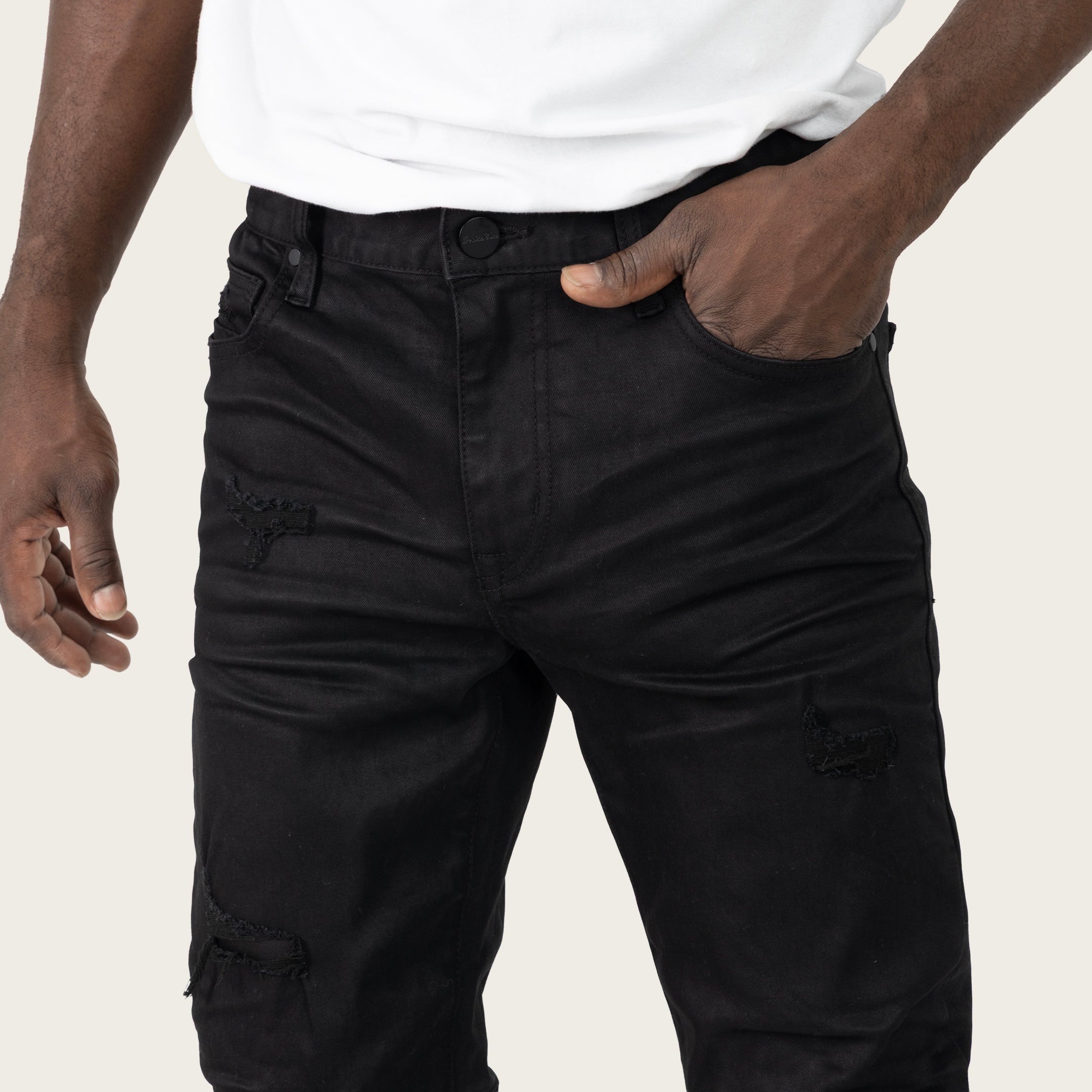 Slim Authentic Washed Jeans - Jet Black