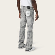 Lazy Stacked Sunbleached Effect Washed Jeans - Union Grey