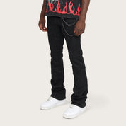 Lazy Stacked Engineered Pants - Glow Black