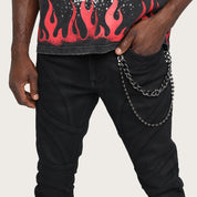 Lazy Stacked Engineered Pants - Glow Black