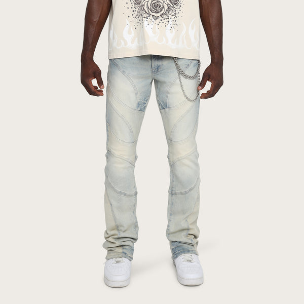 Lazy Stacked Engineered Pants - Norwich Blue