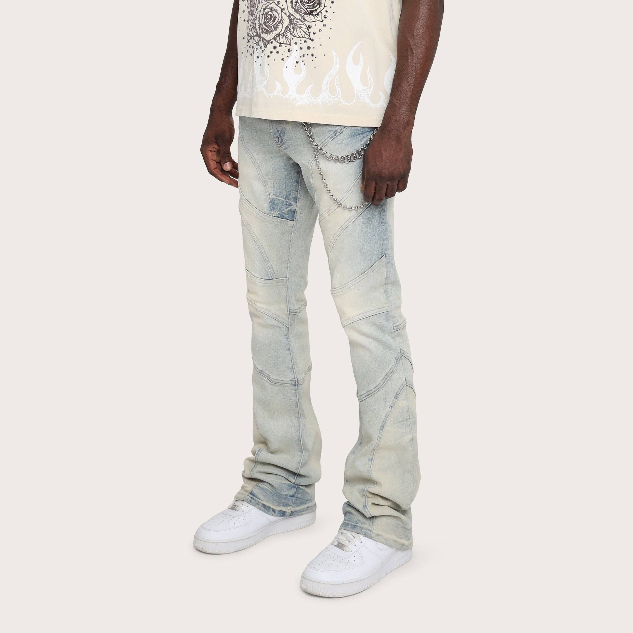 Lazy Stacked Engineered Pants - Norwich Blue