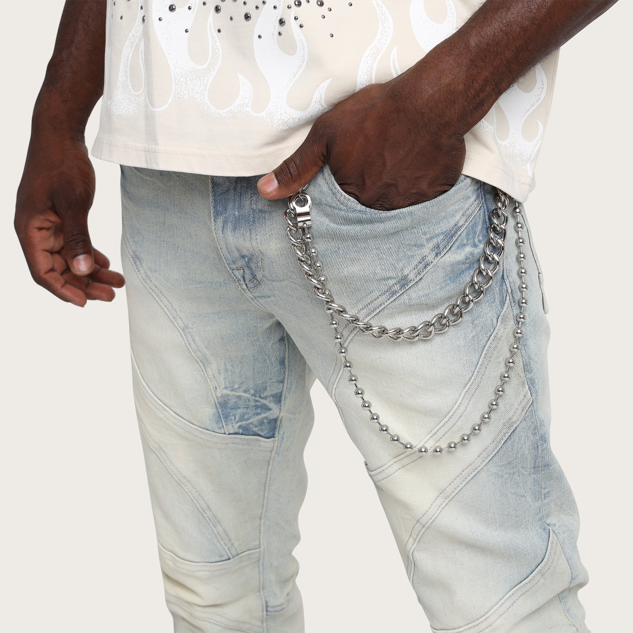 Lazy Stacked Engineered Pants - Norwich Blue