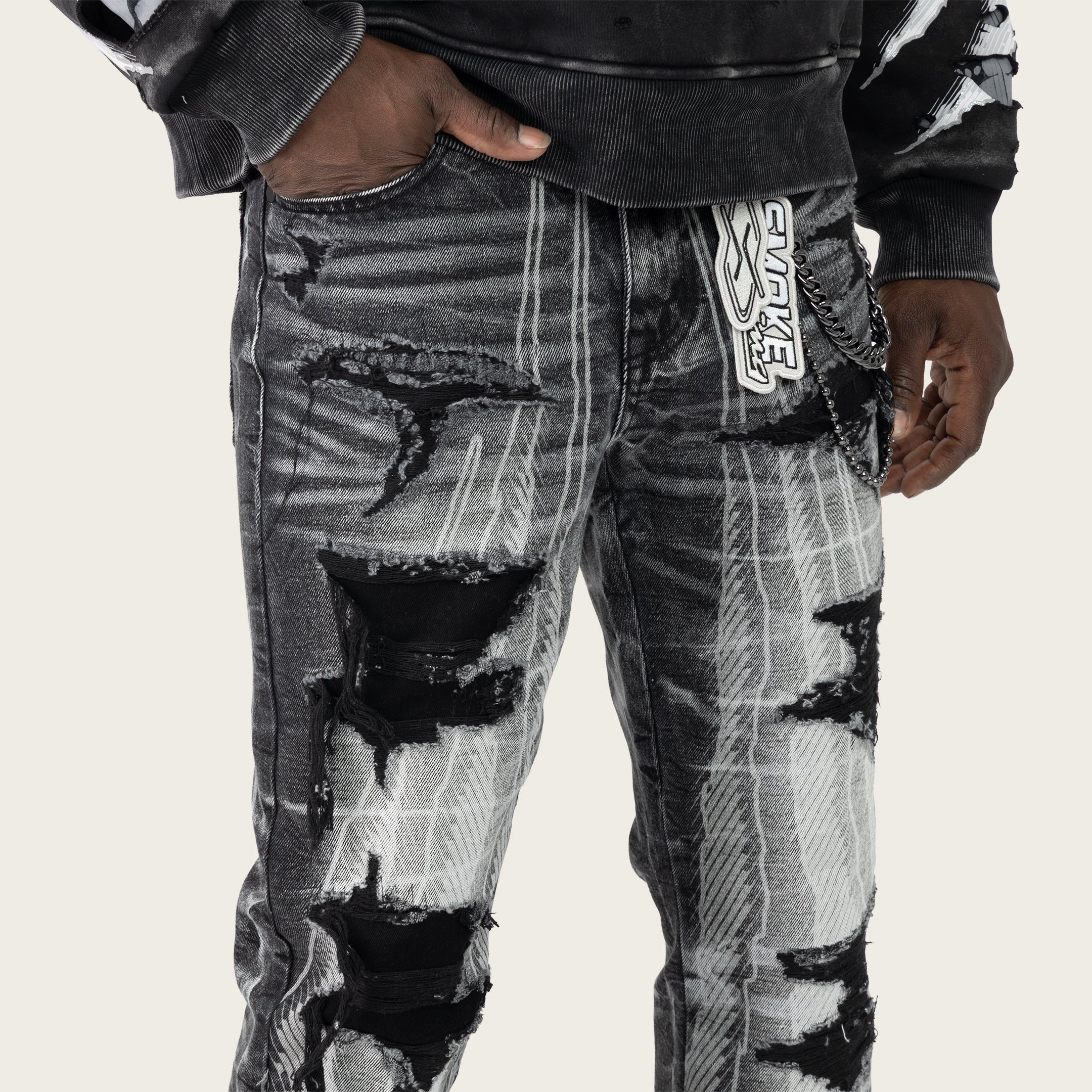 Straight 34 Racing Jeans - Cosmo Black